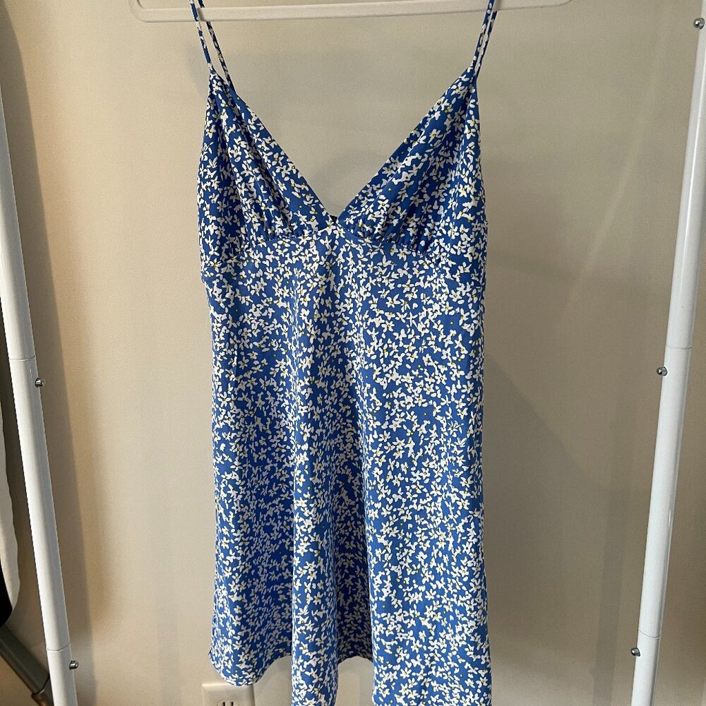 Blue Floral Zara Mini Slip Dress, Size Small (US)